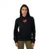 BLUZA Z KAPTUREM DAMSKA FOX HEAD BLACK PINK XS